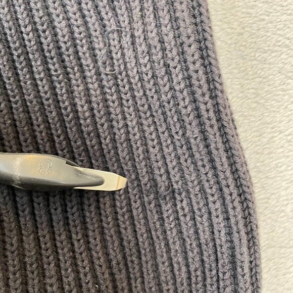 Vintage Guess Jeans Mens Sweater XL Ribbed Knit Zip-Up Mock Neck Cozy Gray - Picture 8 of 10